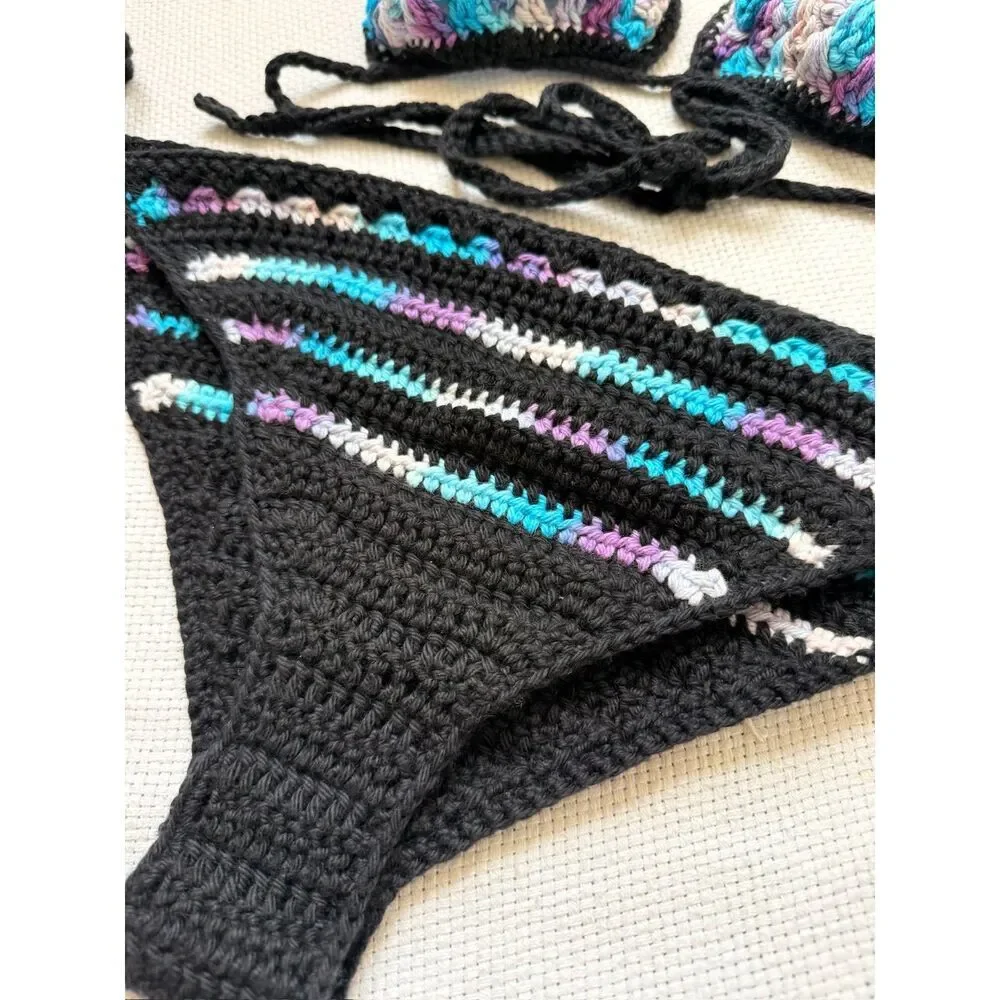 Handmade Crochet Bikini Two-Piece Set Cotton Vacation Bathing Suit Resort wear